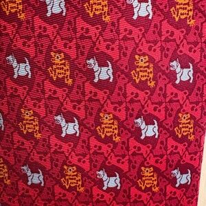 Classic Pineda Covalin  Red Men's Silk Tie with Blue Dog Motif
